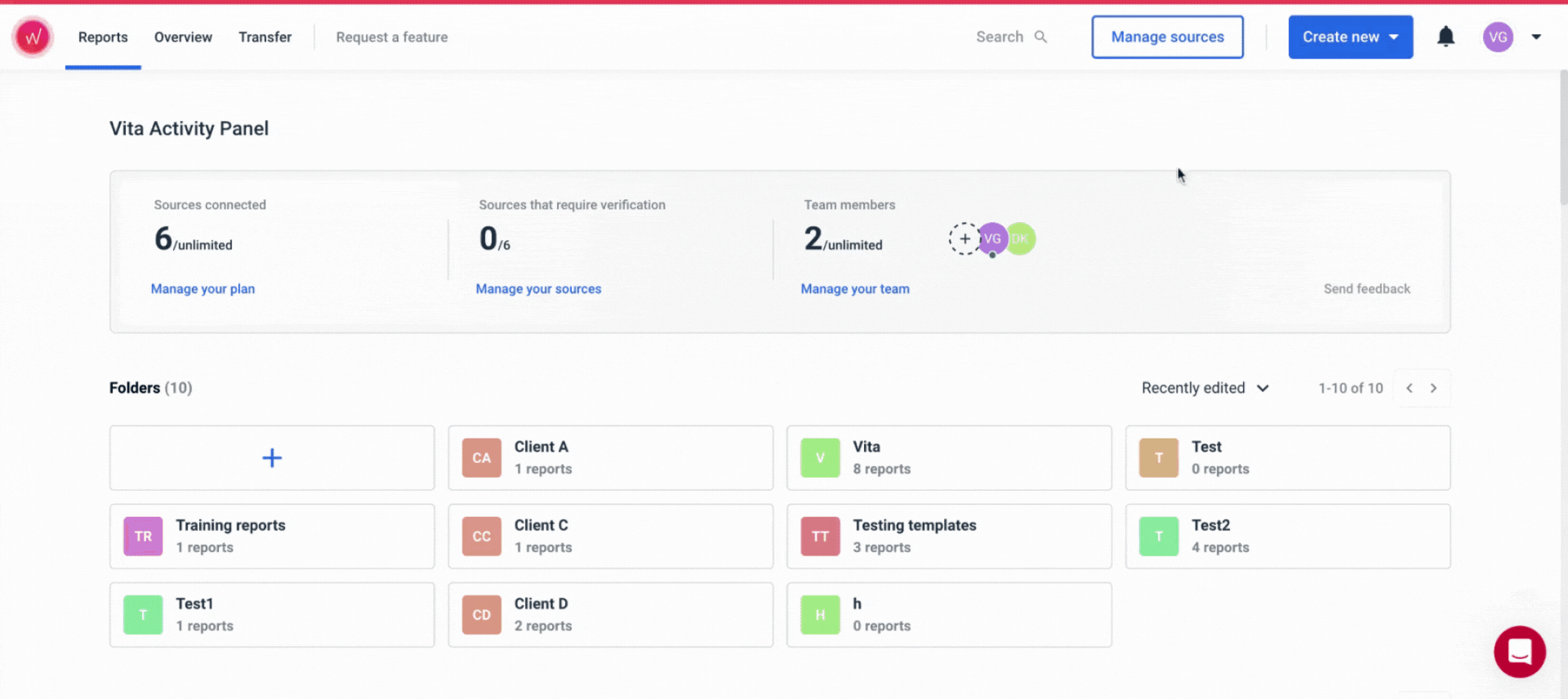 Linked Reports - Web dashboard with charts and folder icons, text fields and menu items.