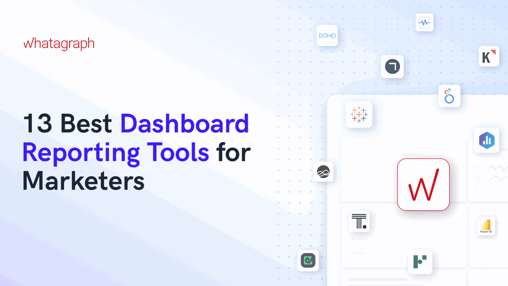 Dashboard Reporting Tools - Dashboard showing various marketing platform icons.