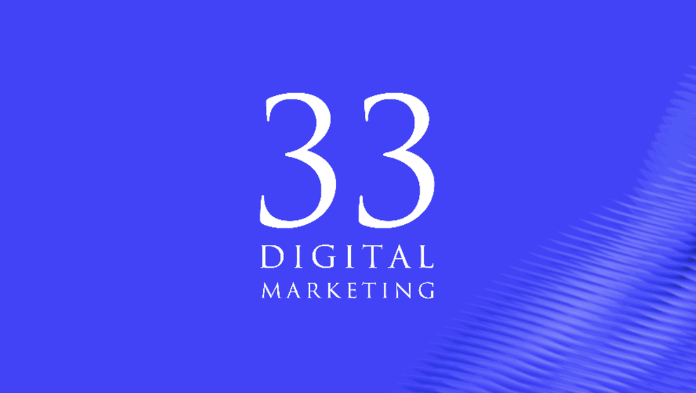33Social - Blue background with white "33 Digital Marketing" text.