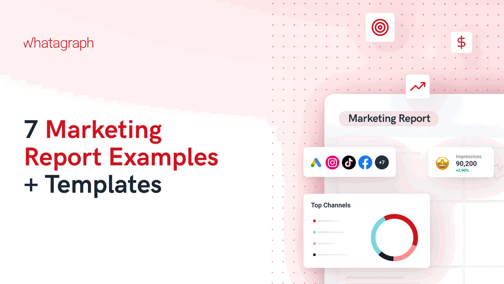Marketing Report Examples - Marketing report examples displayed on a marketing dashboard.