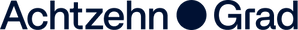 Achtzehn Grad Logo - The words "Achtzehn" and "Grad" separated by a dark blue circle.