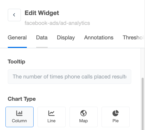 Agency Analytics Edit Widget - Widget customization interface with tabs for General, Data, and Display.