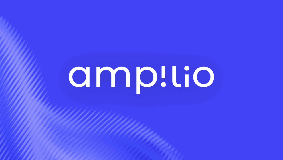 Ampilio - A logo of "Ampilio" in white text on a blue background.