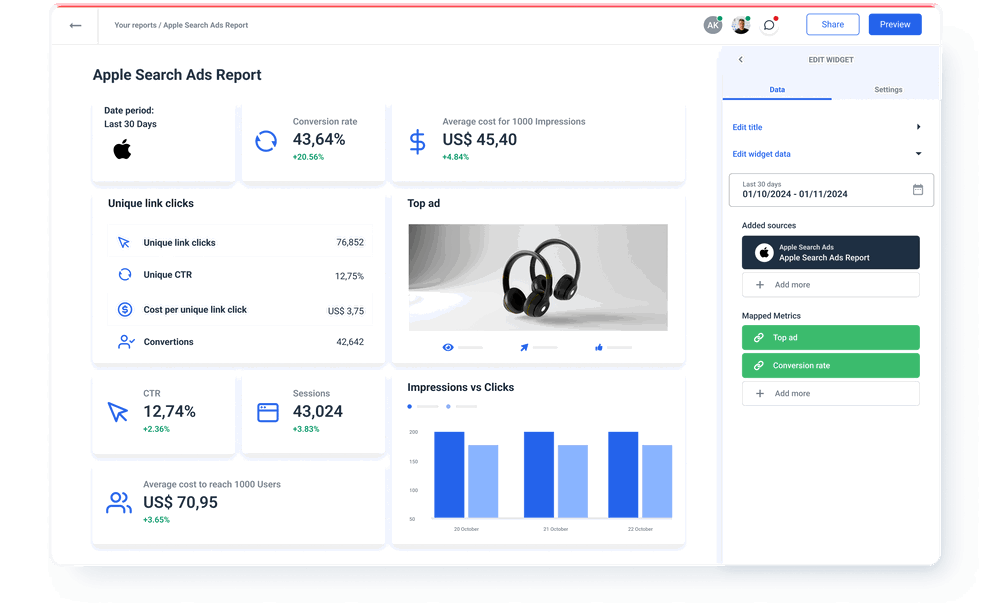 Apple Search Ads Connector - Apple Search Ads Report