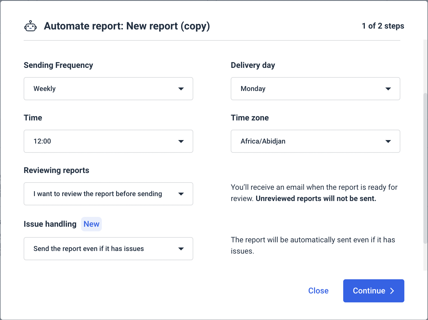 Facebook Analytics Reports - Automate report sending