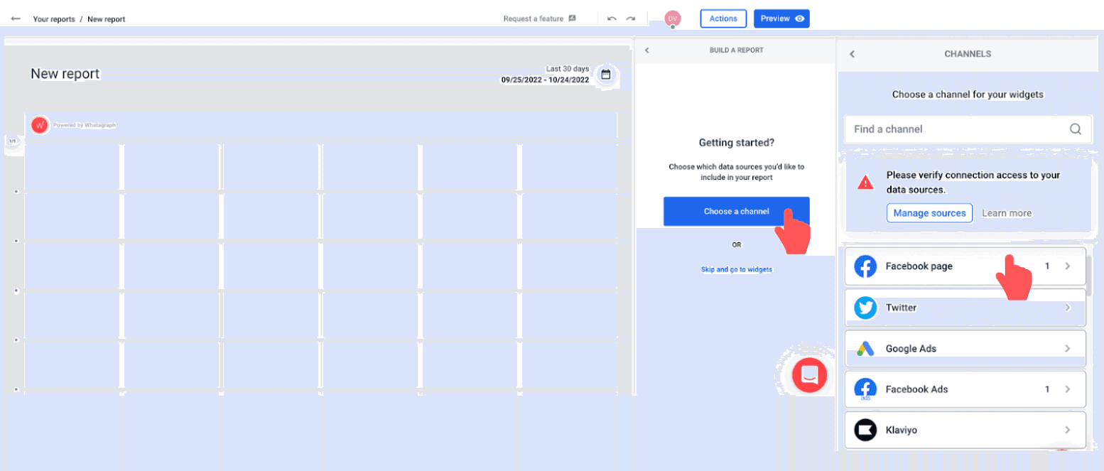 Choose a channel you want to pull data from