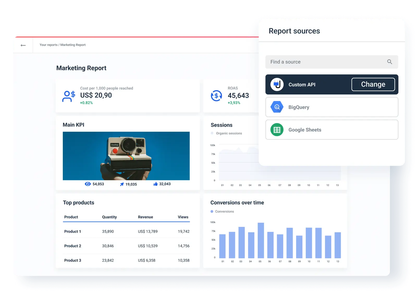 Connect marketing sources easily