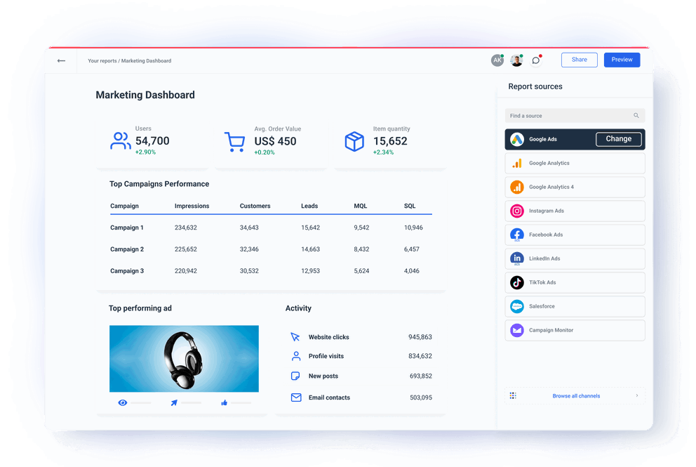 Dashboard Creator for Marketing Agencies