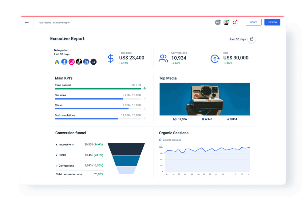 Whatagraph Executive Report Template