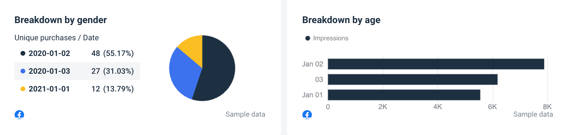 Facebook Ads report template demographics