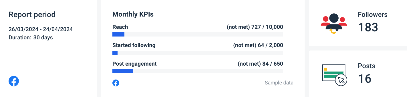 Facebook report template monthly overview