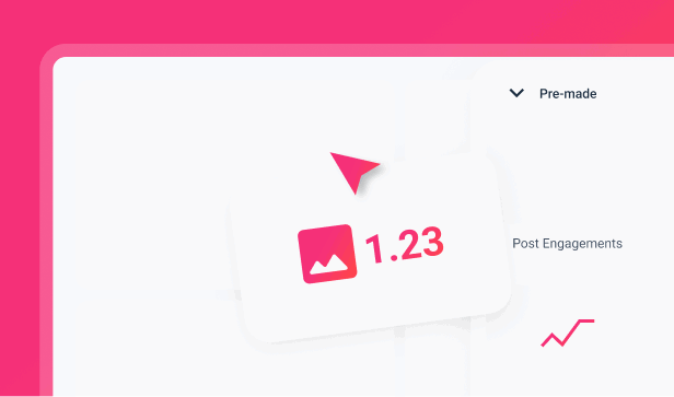 Features Designed - Interface with a pre-made image icon and the number 1.23