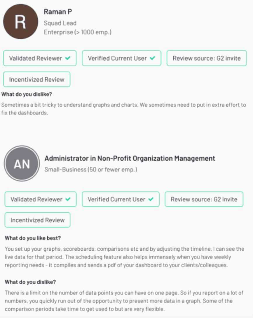 Google Data Studio dashboard or report