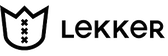 Lekker Bikes - Logo featuring a stylized tulip and the word "Lekker" in outlined letters.