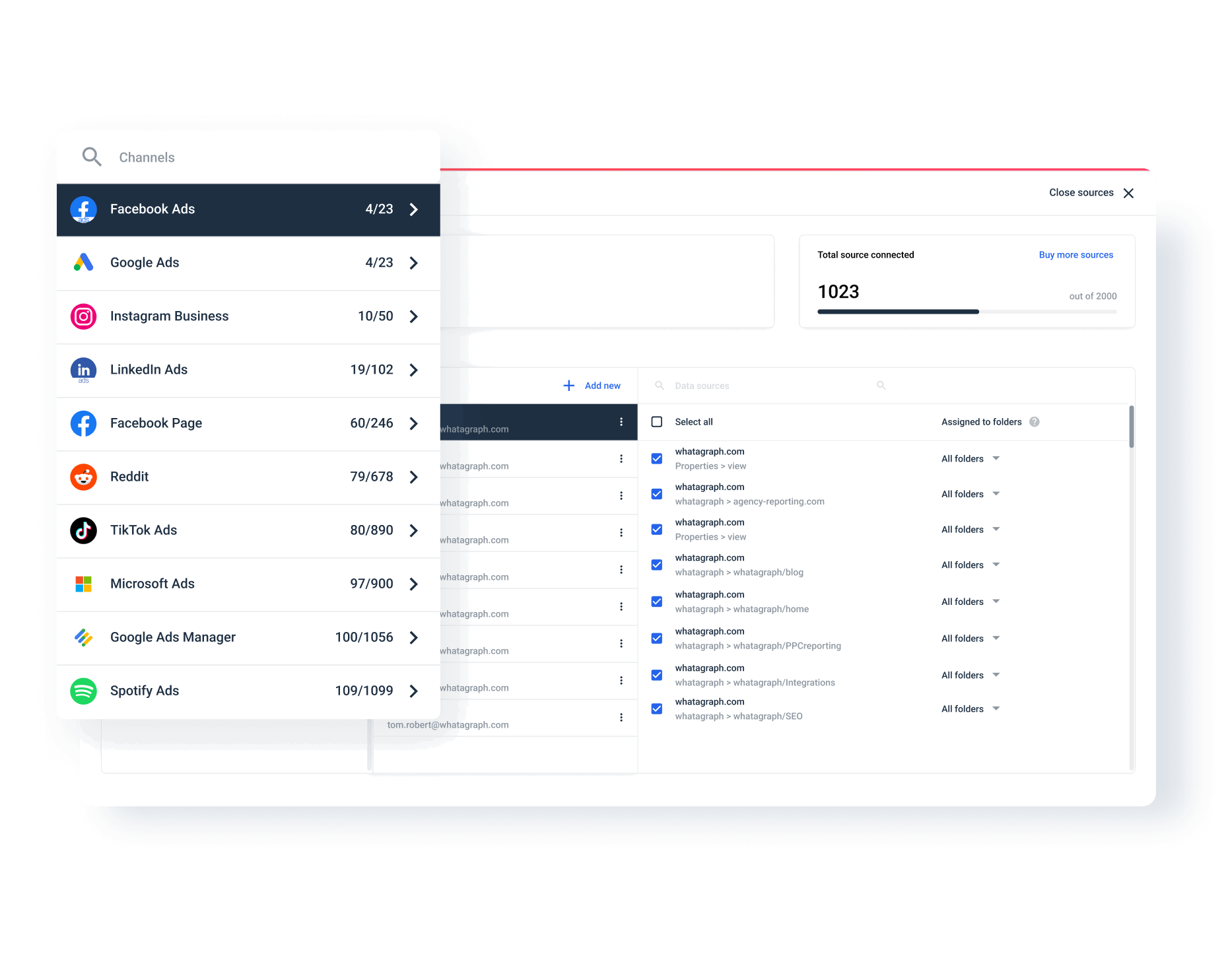 Whatagraph - connect your data sources