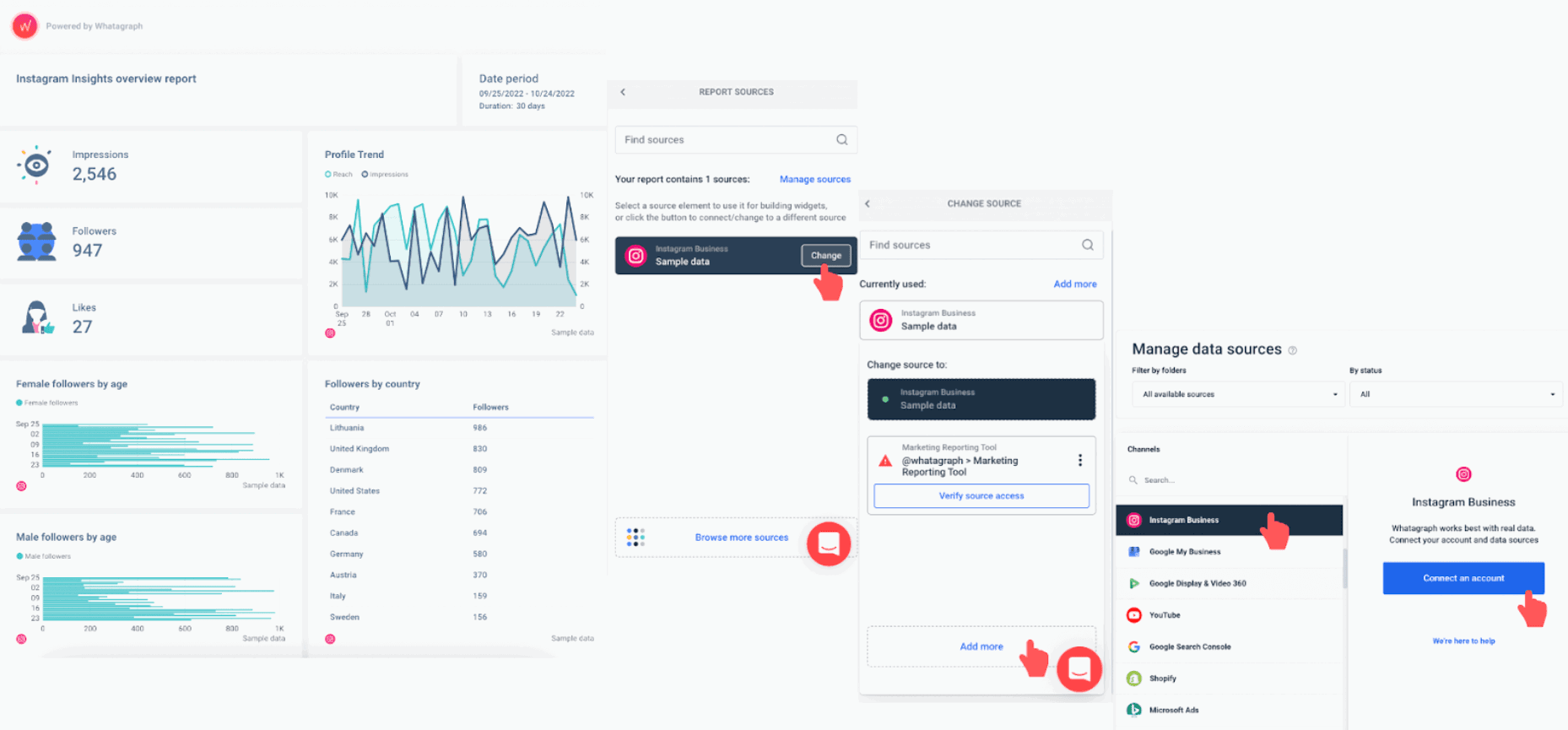 social media accounts