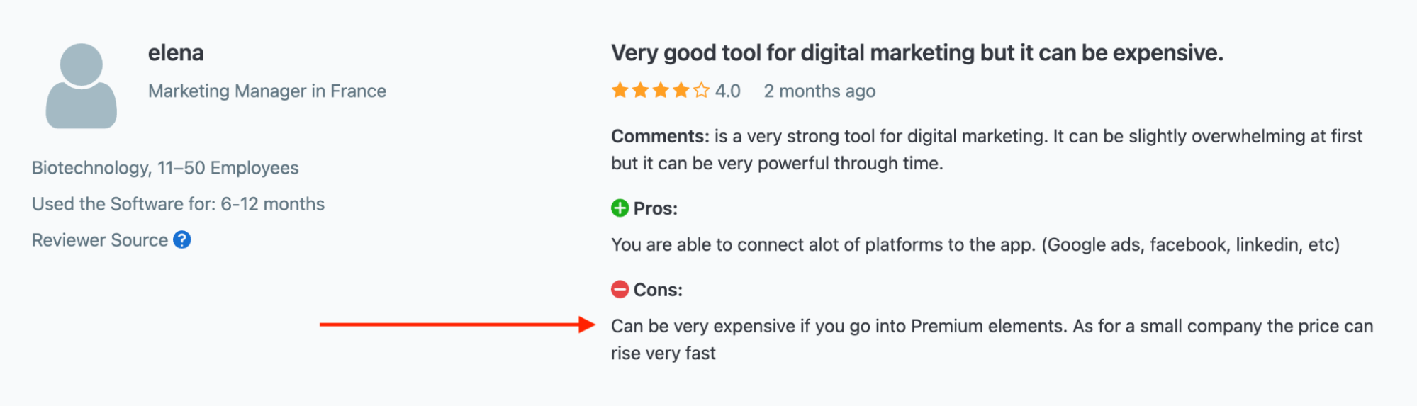 Tapclicks Expensive Price Review - Review of software with 4/5 stars.