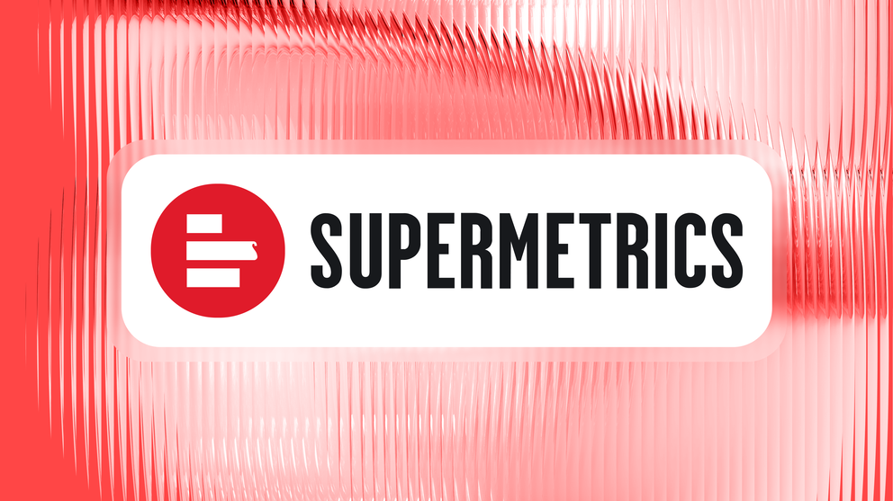 What Is Supermetrics - Supermetrics logo with black text and a red icon.
