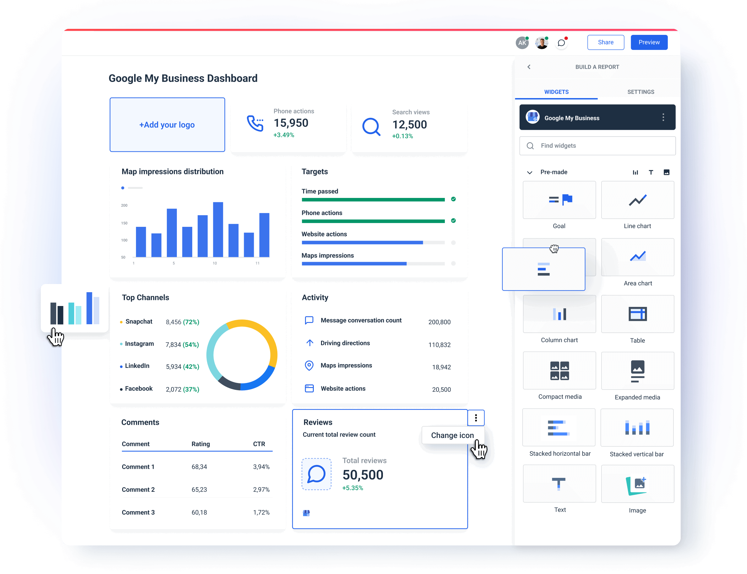 Whatagraph - GMB Dashboard